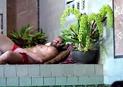 Bro Seeking Bro - Greek Seth Knight stretching in jacuzzi