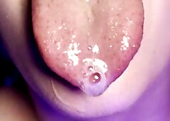 Sloppy mouth. Spit fetish