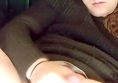 lengthy haired stud wanks, talks dirty, fingers ass, and self-facials ;)