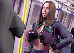 Tempting futa nun Luna invites you to join the Futanari Faith Church on the train