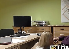 Curvy teen is so desperate for a loan that she fucks for it