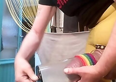 A big cock man, cock pumping, gay master