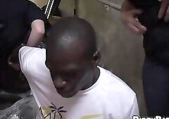 Handsome uniformed babes fuck with a hung criminal thug