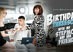 Bruno Baxter And Laura Blonde - Jaylee Stepmom Jaylee And Her Best Friend Give A Stepson A Hot Birthday Threesome In Bed!