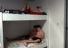 My roomie detects me when my BFF porks me and completes up wanking