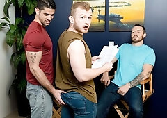 Threesome ass fuck vid with Mark Long, Archer Hart, and Jason Richards