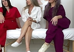 Amateur adorable blonde and brunette girls doing blowjob