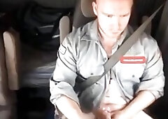 Hot Guy Jerking Off In A Car