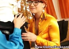 Clothed fetish glasses hoes