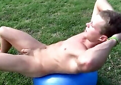 AndysAussieBoys - Tanned Carey blond fitness video