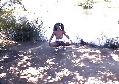 Rodney finds hot Mia Domore getting photographed by a lake and, lo and behold, this babe's unshaved. And this babe not ever said him! That guy vo