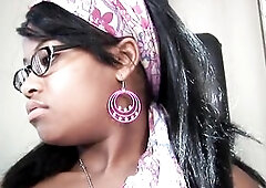 Ebony Guy Eats and Screws Sexy Ebony Teen's Twat in His Abode