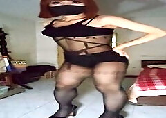 High-quality HD Japanese video featuring a babe in stockings pleasuring herself