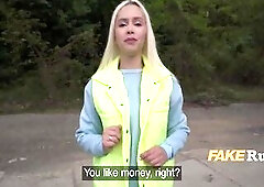 Golden-haired Hotty Helps A Stranger On The Road Cum For Some Money