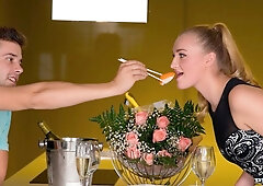 An innocent blonde babe Scarlett Scott likes intensive anal fuck