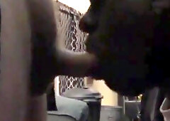 Tall Black Bitch Swallows White Tops Cum 3