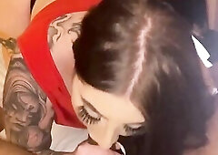 POV English wench meets up with tinder date ends up sucking his huge bbc