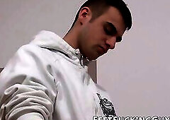 Foot fetish gay Moonek Sneaker hard banging tattooed twink