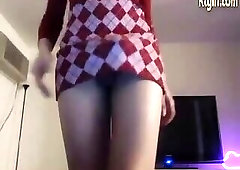 slim redhead teen tgirl tugging her big cock