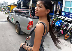 Real amateur Thai teen 18+ cutie fucked after lunch by her temporary boyfriend