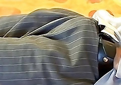 Adorable horny gay dude solo masturbates