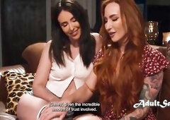 Redhead And Her Brunette hair Bestie Drop Candle Wax On Eachother Untill They Climax