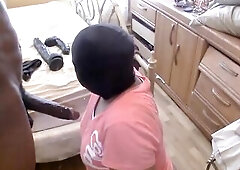 masked wench sucks lengthy bbc