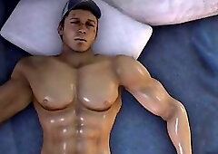 3D guy solo cock wanking and Witcher sex