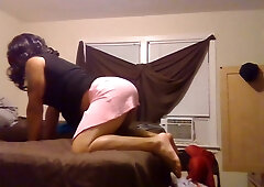 Muscle CD Jiggling Bootie in Pinkish Mini-Skirt