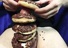 i stack donuts on my large curved shlong ,would u take a bite?