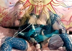 From the late 80s collection of Frederick's of Hollywood underware. A fantasy come true to lastly have a complete ensemble I used to watch in the