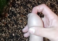 Urinating Have Fun with a Adorable Cum Shot