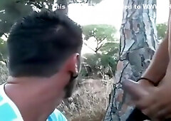 Getting cum from anonymous man in the forest
