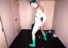 Deviant Jock Axel Abysse Stuffs Huge Amount Of Food In His Prolapsed Asshole