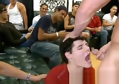 Male stripper shoots load of cum on boy during stripper party