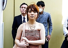 An awesome Asian redhead Mari Motoyama is stroking a dick