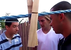 College teens 18+ tugging dick during humiliation