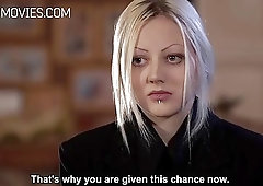 Blondie gets her ass spanked hard by a sadistic domme