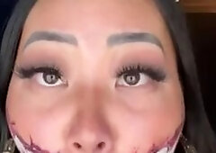 ThiccAsianBaddie Masturbates In Her Mileena Bodypaint Cosplay