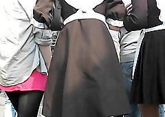 French maid up skirt video