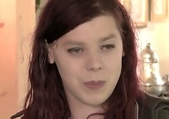 Teen shemale jerking her cock while rimmed