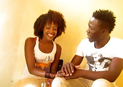 Cute African Baddie Gets Seduced By Huge Black Cock Hunk