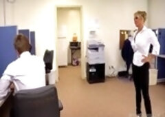 Cum goddess Holly Halston decides to make a day of a cubicle worker much more interesting