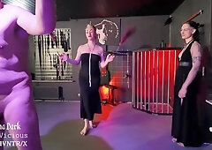 Triple Femdom Session for a Male Slave - Flogger, CBT & Tickling