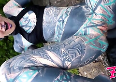 Tattooed Anuskatzz Gets Ass Fucked In Public / Outdoors, Gape, Anal - Punk - Goth