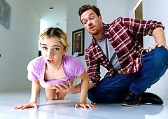 Curly-haired chick with round ass Demi Hawks screwed by huge wiener