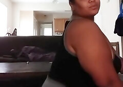 Twerking In The Living Room W/milky Tits Dripping In The End!