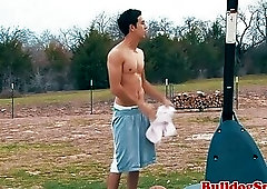 Solo british muscle wanking fat cock outdoors