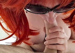 Greater Amount fellatio enjoyment this day, wearing red pants and a 1/4 cup brassiere so u can watch my large melons and nipps. After sucking him off 