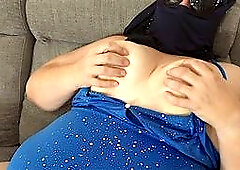 Pleasure yourself and shoot your load for my thick bbw pussy - Chubby mature step-grandma with a big butt